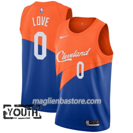 Maglia NBA Cleveland Cavaliers Kevin Love 0 2018-19 Nike City Edition Blu Swingman - Bambino